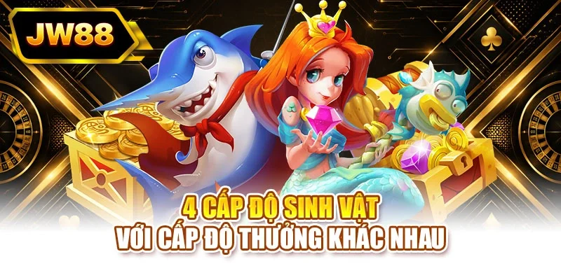 4 cấp độ sinh vật với cấp độ thưởng khác nhau