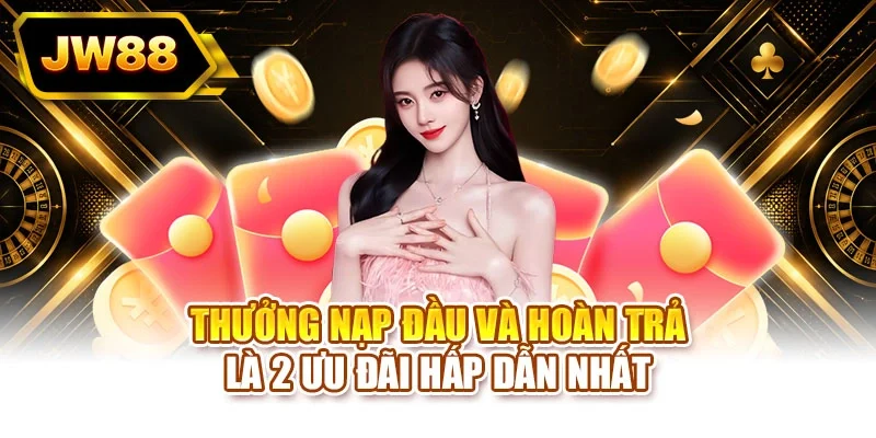 Thưởng nạp đầu và hoàn trả là 2 ưu đãi hấp dẫn nhất